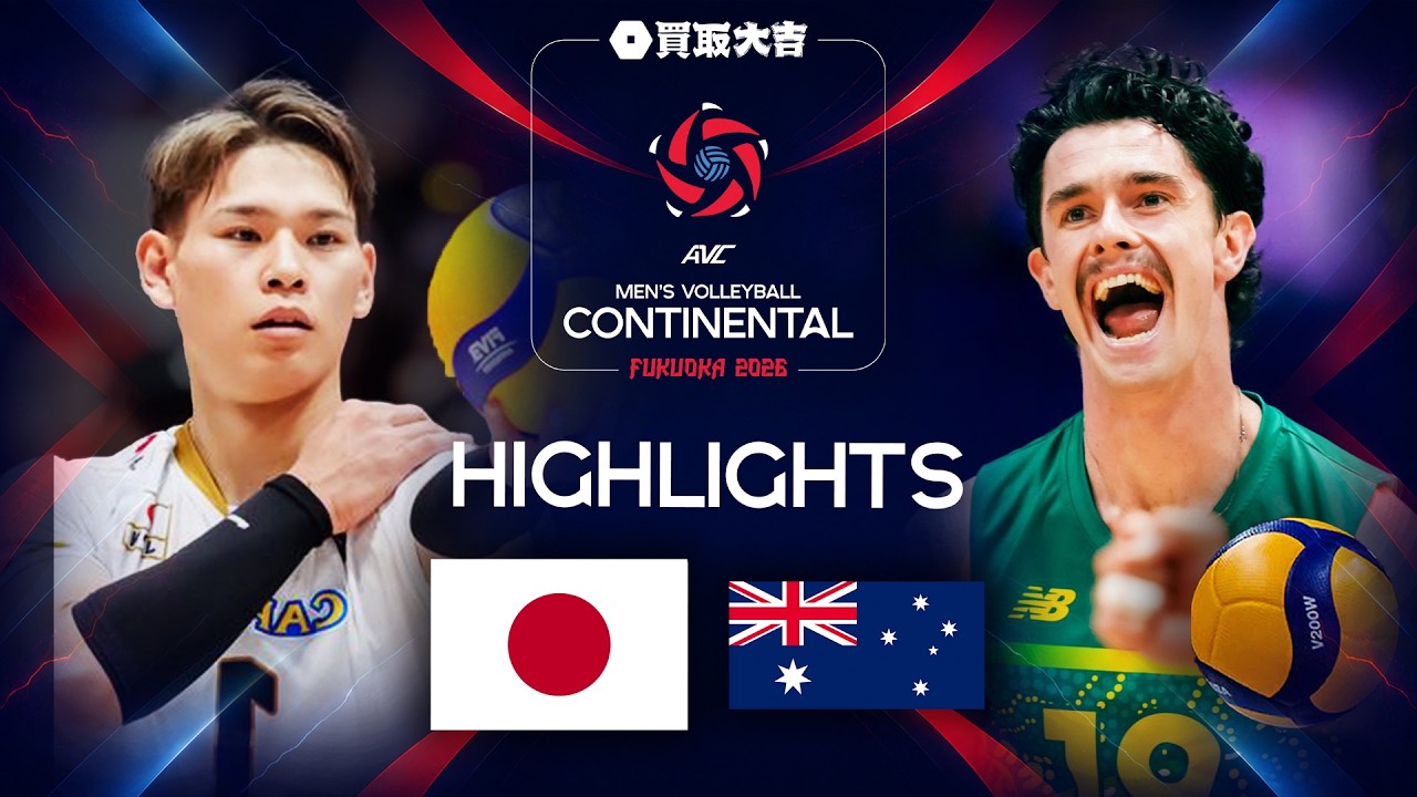 Japan 🇯🇵 vs. Australia 🇦🇺 - Highlights | AVC Men's Continental Championships 2026 | Pool Phase backdrop