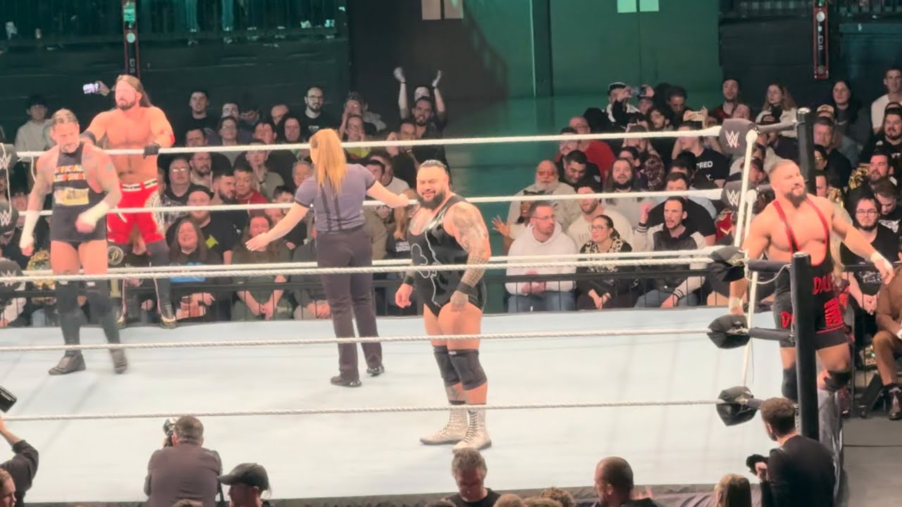 Bronson Reed & Bron Breakker vs CM Punk & AJ Styles FULL MATCH - #WWE Live Event background