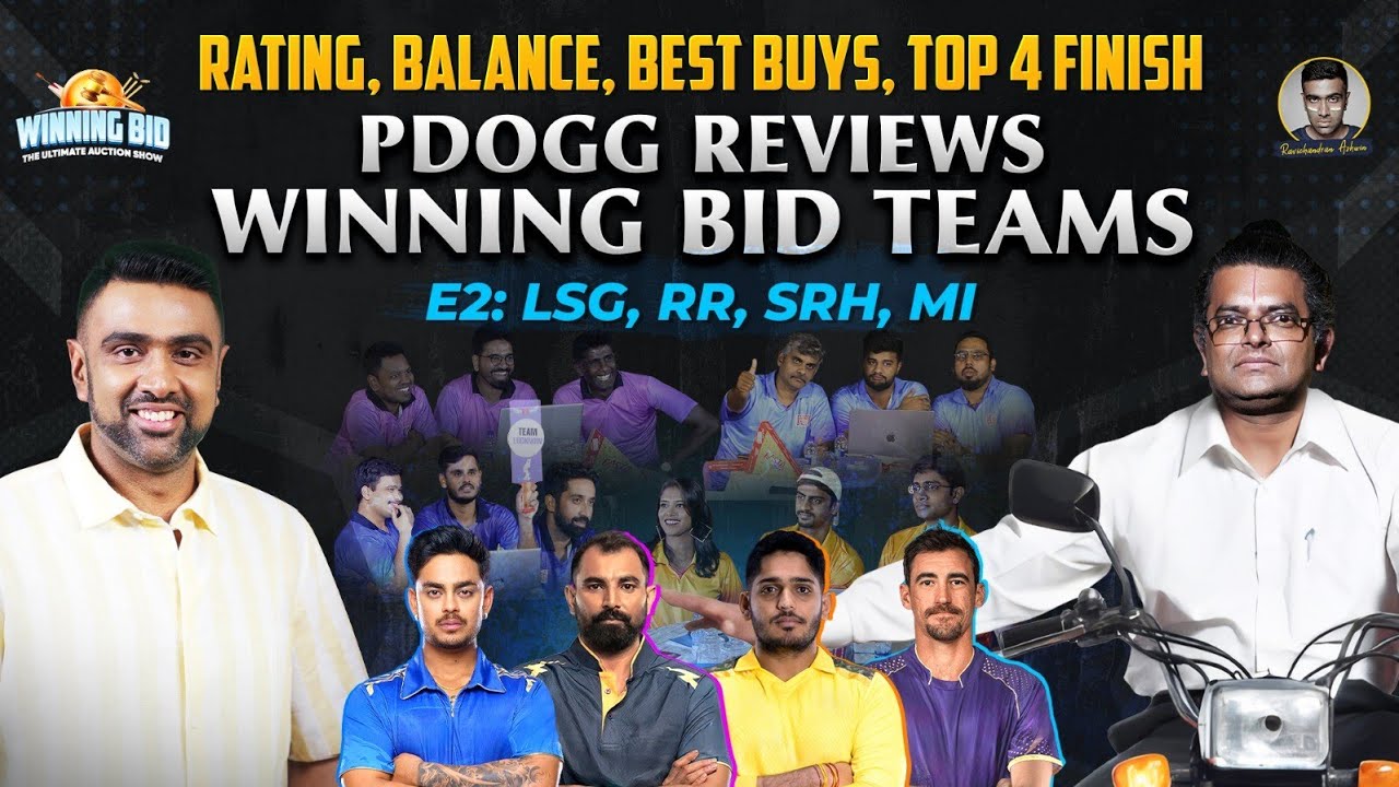 Which 2 teams does PDogg qualify? | RR, SRH, LSG, MI Rated on 100 | Best Buys | R Ashwin background