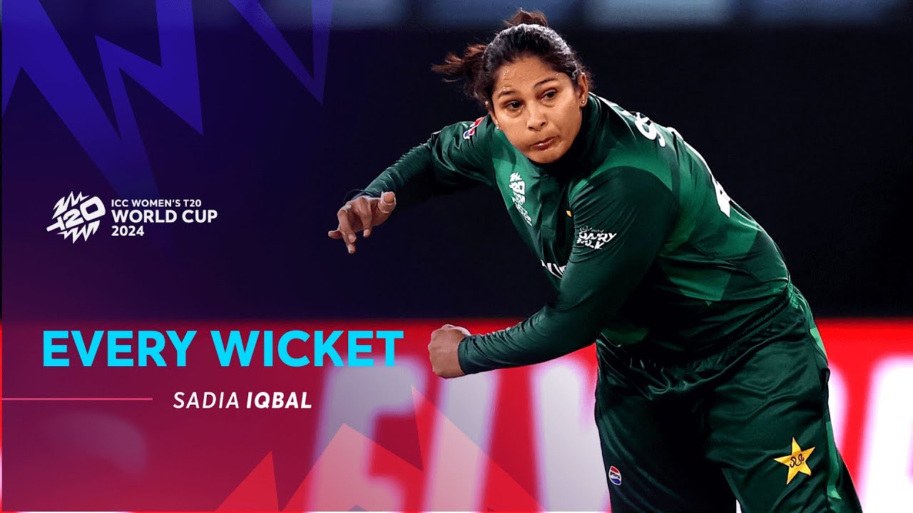 Every Sadia Iqbal wicket | WT20WC 2024 background