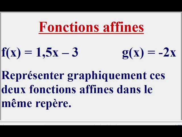 Fonction linéaire - Fonction affine - 3ème