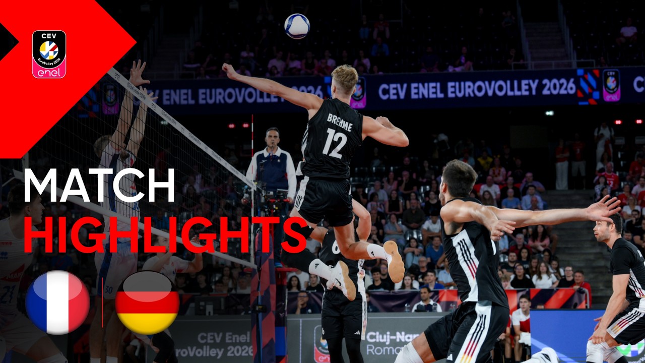 Highlights | France vs. Germany | CEV Enel EuroVolley 2026 | Men background