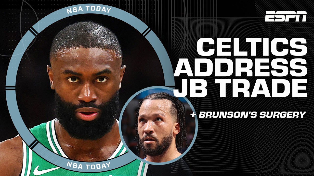 Jalen Brunson undergoes surgery + Brad Stevens responds to Jaylen Brown trade criticism | NBA Today background