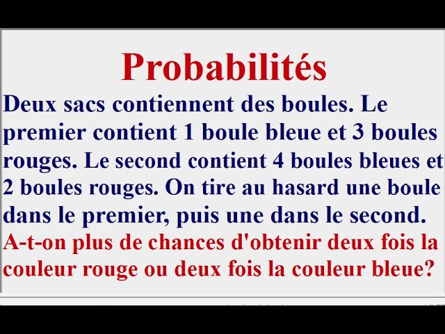 Probabilité - Seconde