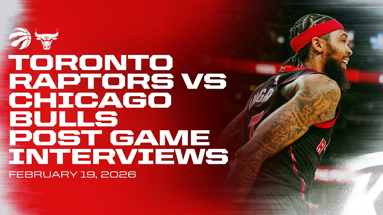 Toronto Raptors Full Media Availability | Post Game at Bulls | February 19, 2026 background