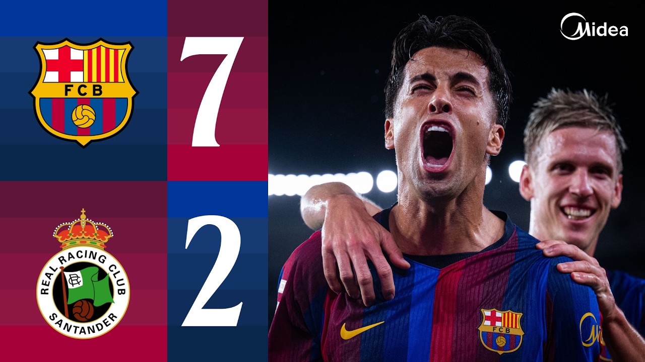 FC BARCELONA 7 vs 2 RACING SANTANDER | LALIGA 2026/27 MD06 🔵🔴 background