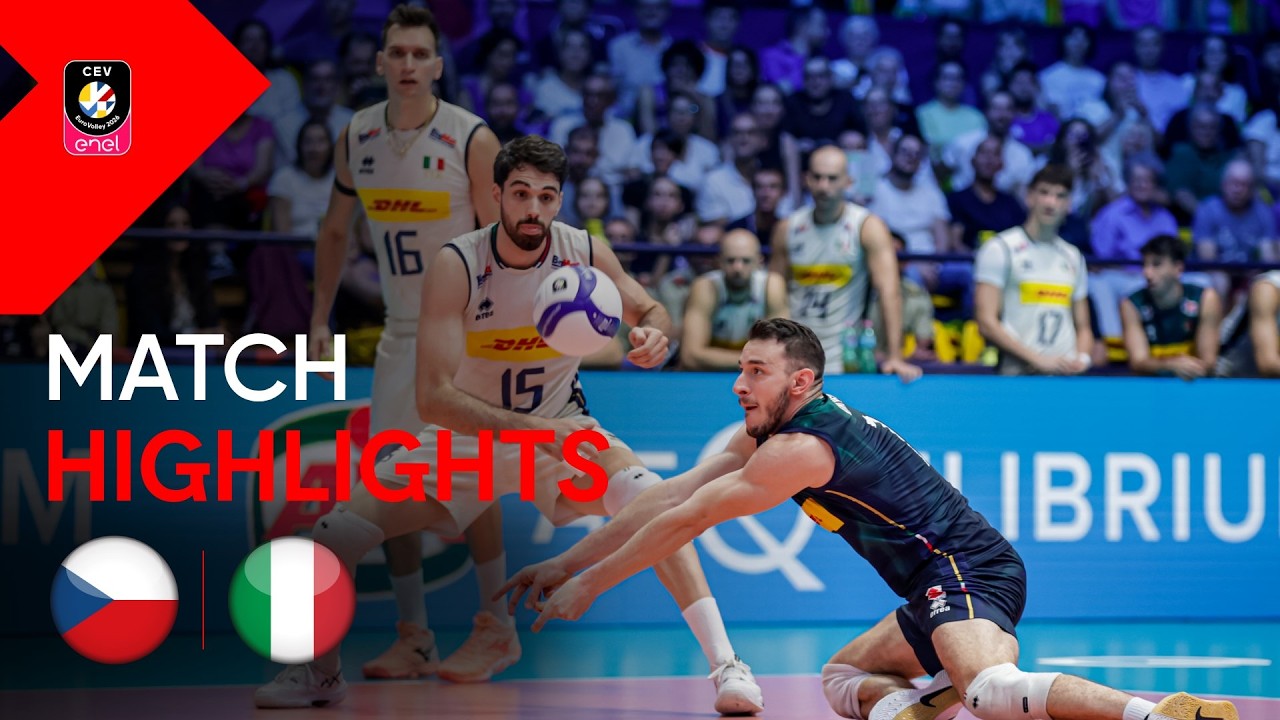 Highlights | Czechia vs. Italy | CEV Enel EuroVolley 2026 | Men background