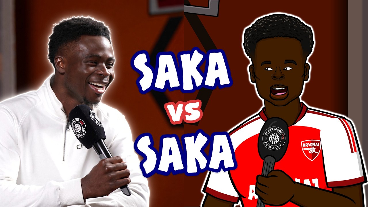 SAKA vs SAKA😂 Cartoon Bukayo grills his real-life self!