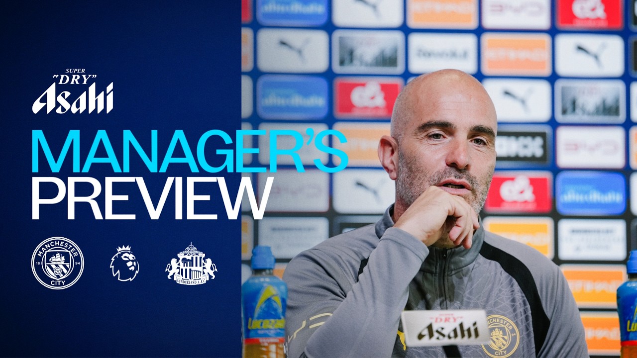 MANAGER'S PREVIEW | Enzo Maresca | Man City v Sunderland | Premier League background