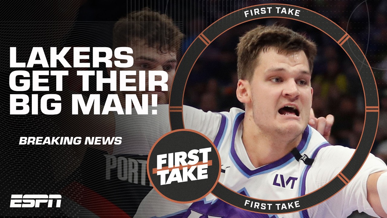 Los Angeles Lakers acquiring Walker Kessler in trade with the Utah Jazz ๐จ | First Take background