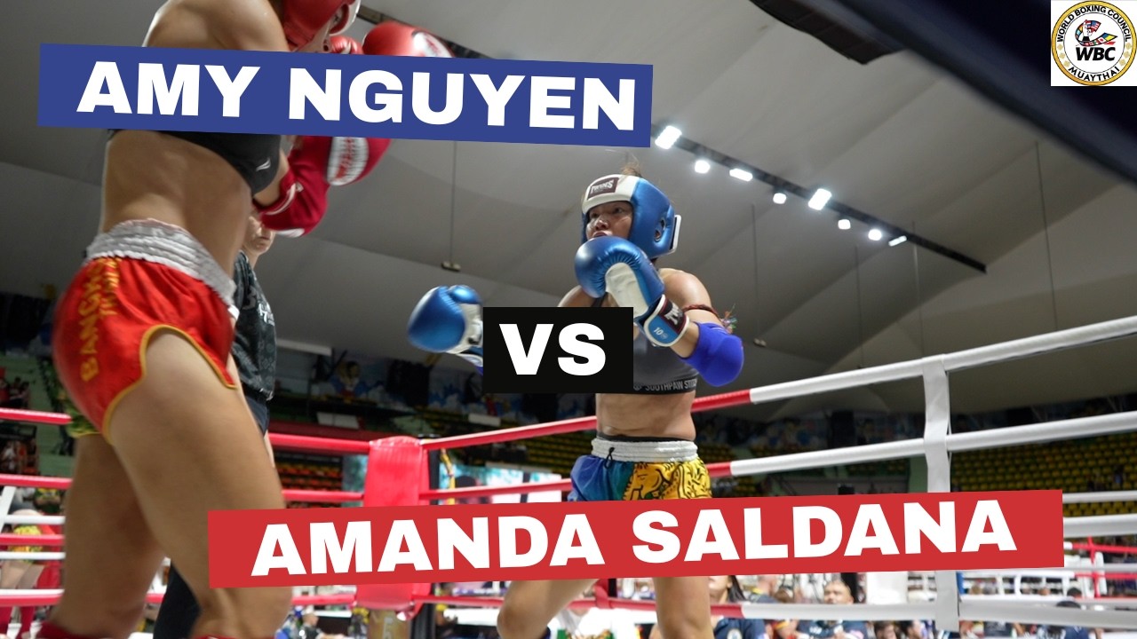 Amy Nguyen (blue USA) vs Amanda Saldana (red USA) background