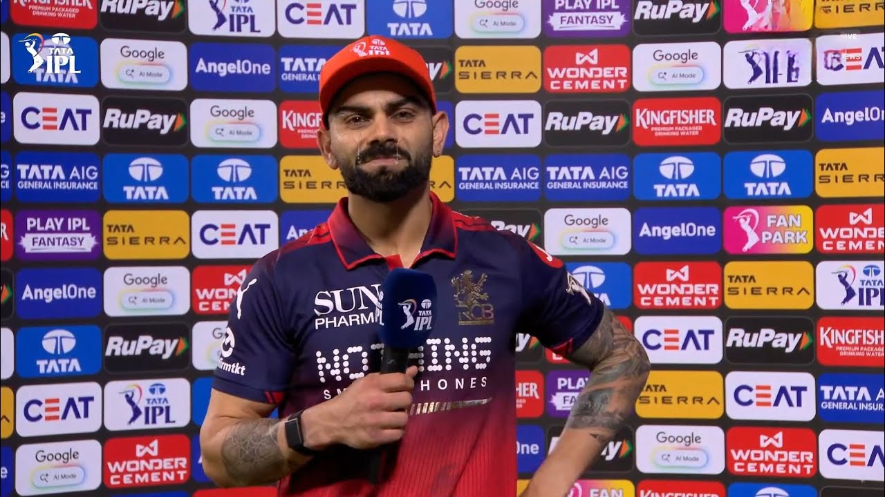 Watch : Emotional Virat Kohli Crying While Wearing Orange Cap After RCB vs LSG Match background