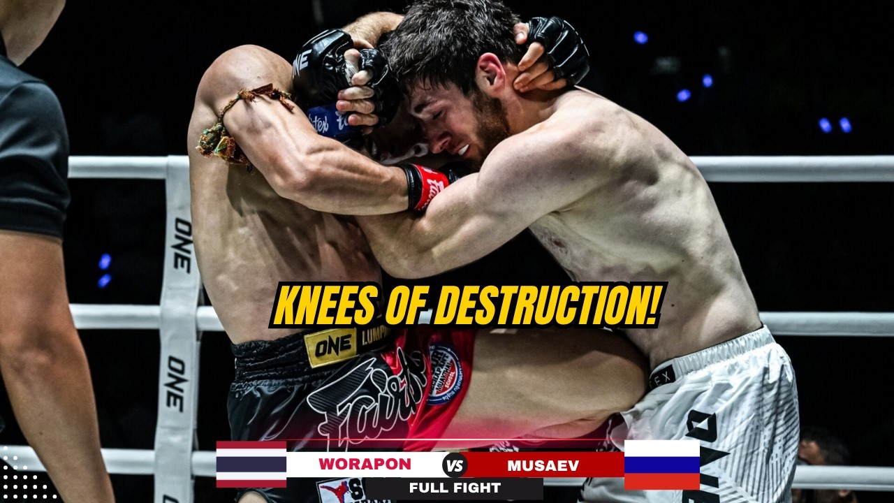 RELENTLESS KNEES & VICIOUS ELBOWS! Worapon Grinds Down Russian Striker Ilyas Musaev