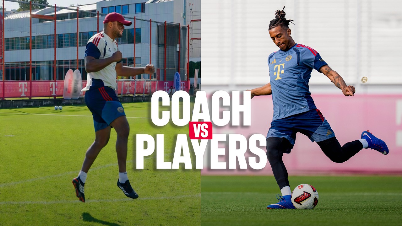 Coach Kompany takes on Olise, Lucho & Musiala! 😳 | Two Touch Shootout Challenge background
