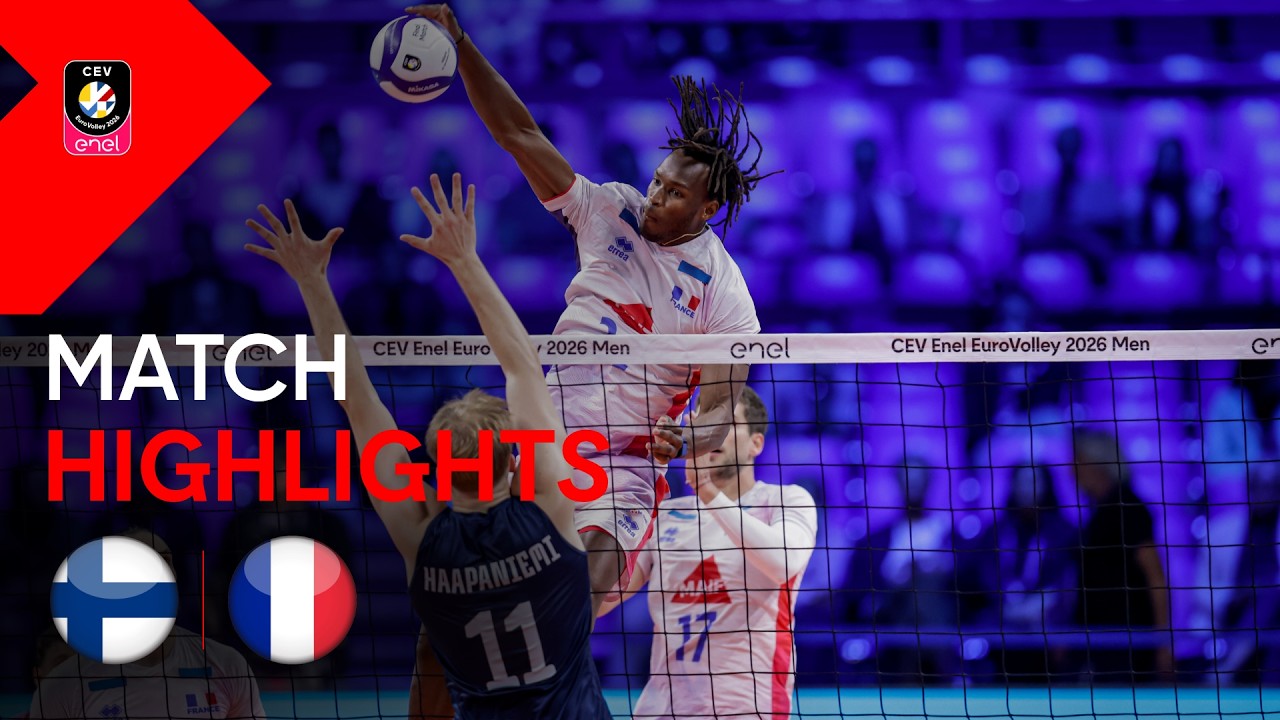 Highlights | Finland vs. France | CEV Enel EuroVolley 2026 Men | Semi-Final background