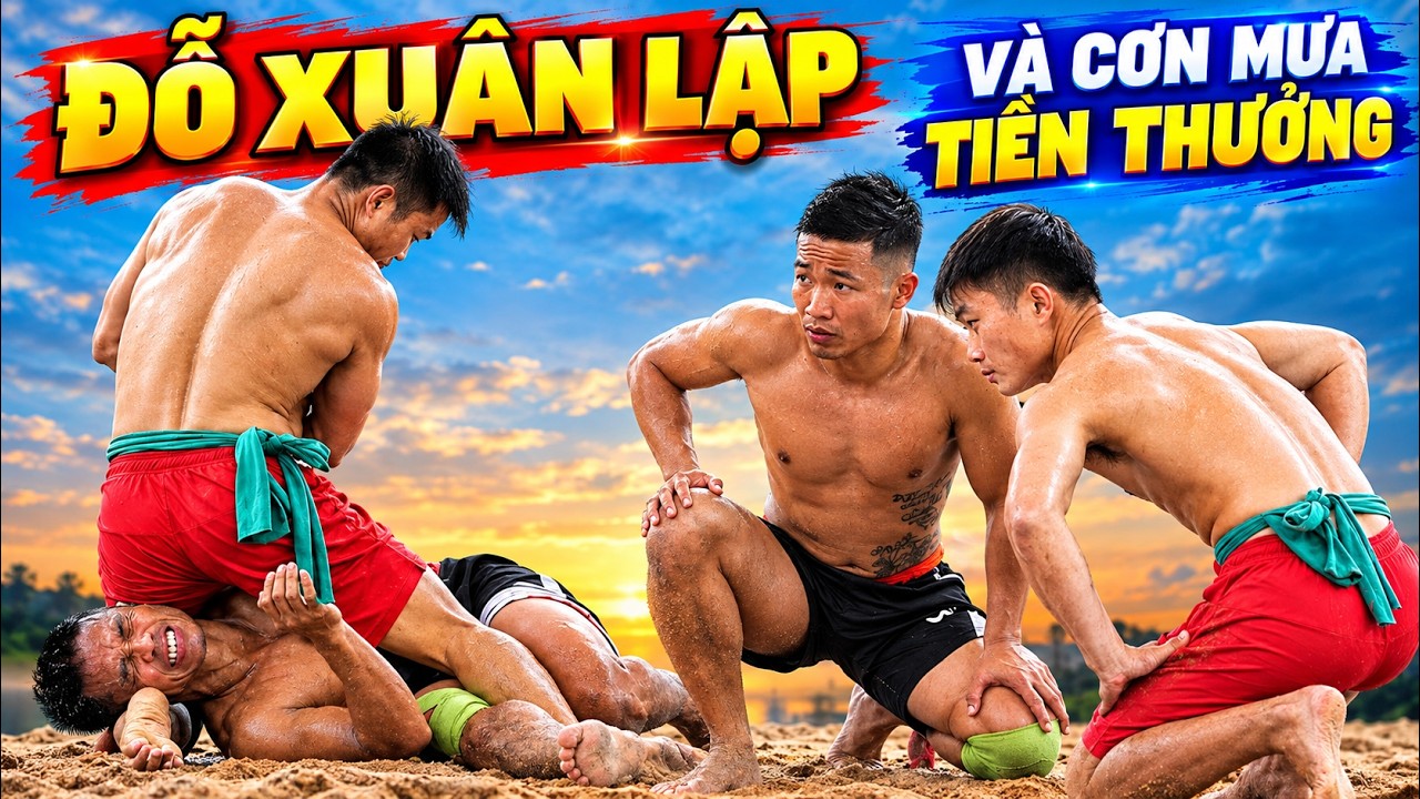 ĐỖ XUÂN LẬP và cơn mưa tiền thưởng tại Chi Đông 2026.Đấu Vật Traditional Vietnamese Mens Wrestling. background