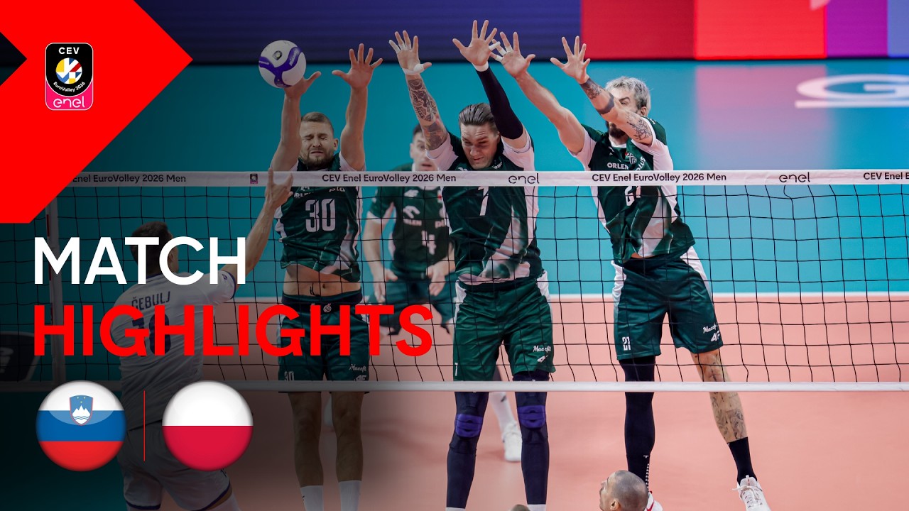 Highlights | Slovenia vs. Poland | CEV Enel EuroVolley 2026 Men | Semi-Final background