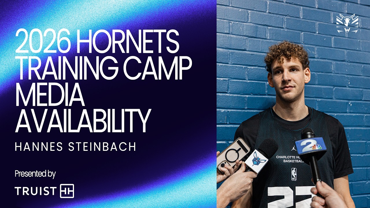 2026 Hornets Training Camp Media Availability: Hannes Steinbach background