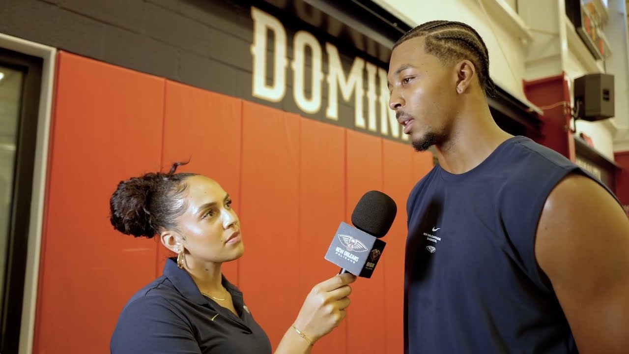 Trey Murphy III on working w/ Zion Williamson on shooting | Pelicans Training Camp 2026 background