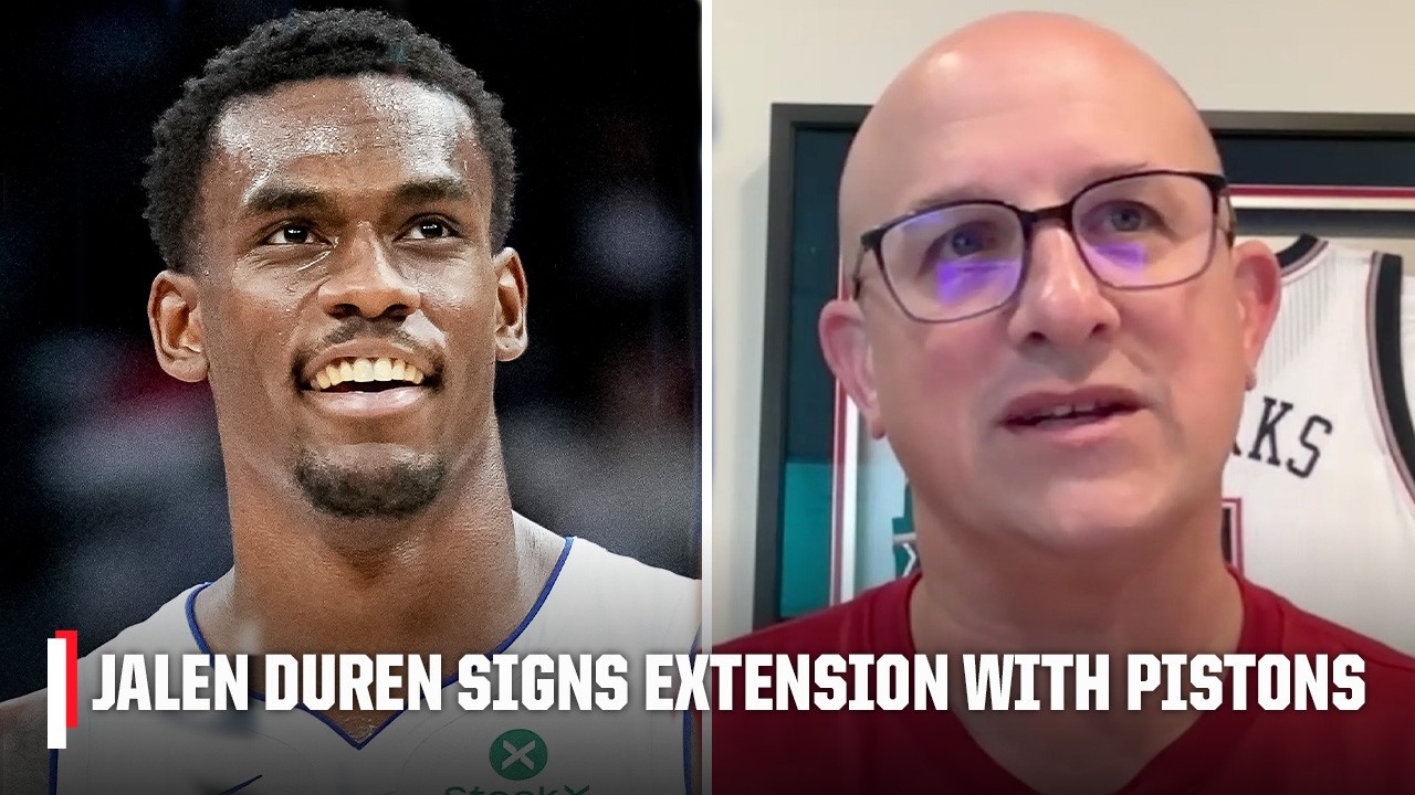 Bobby Mark details Jalen Duren's 5-yr, $200M deal with the Detroit Pistons ๐ฐ๐ | NBA on ESPN background