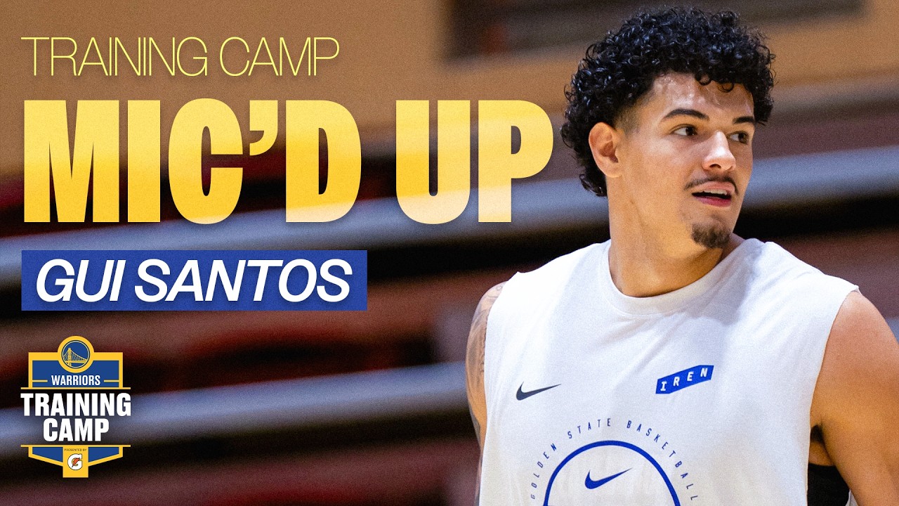 MIC'D UP | Gui Santos Brings Energy at Warriors Training Camp 🎙️ background