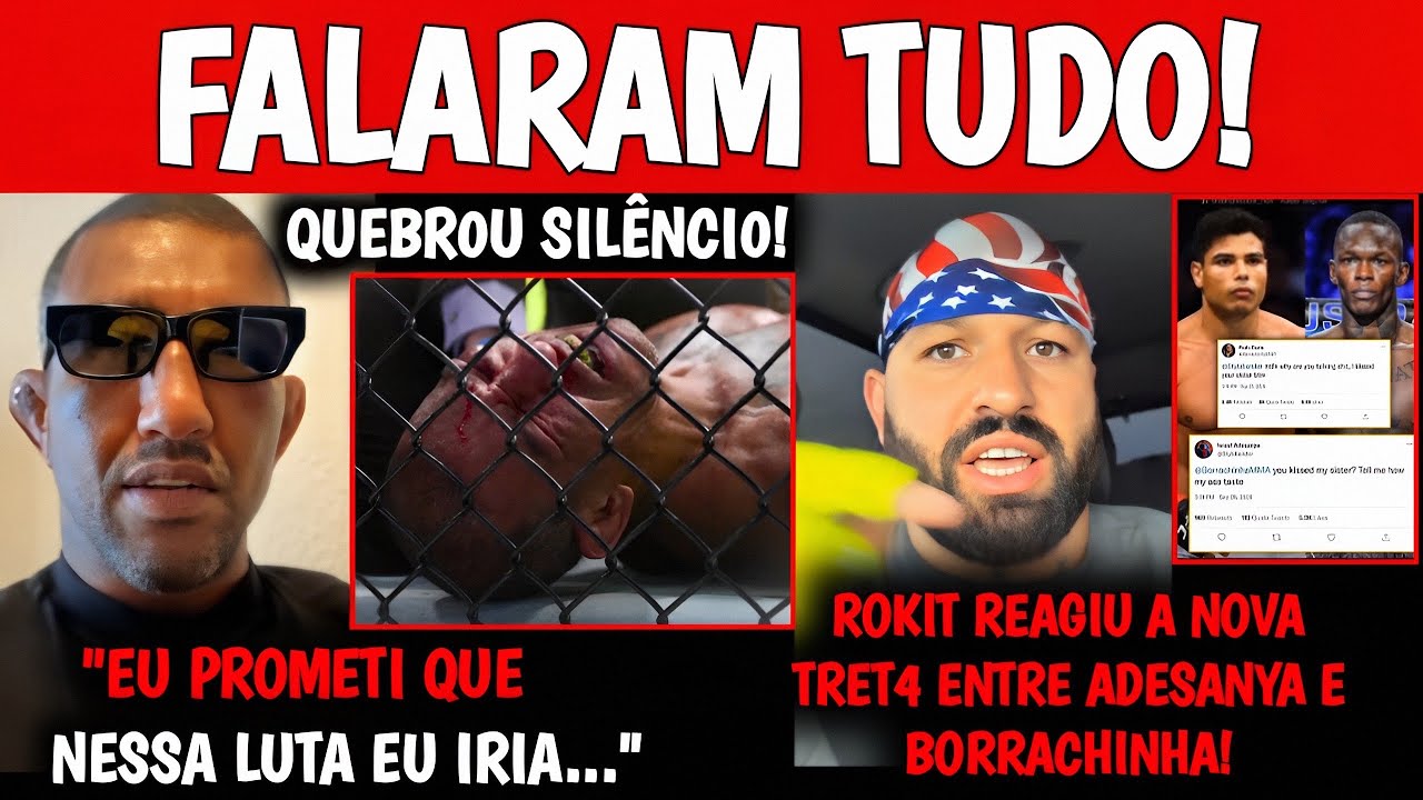 URGENTE🚨 Raoni QUEBR4 SILÊNCIO| Hokit REAGE A NOVA TRET4 entre Adesanya e Borrachinha E MAIS DO UFC background