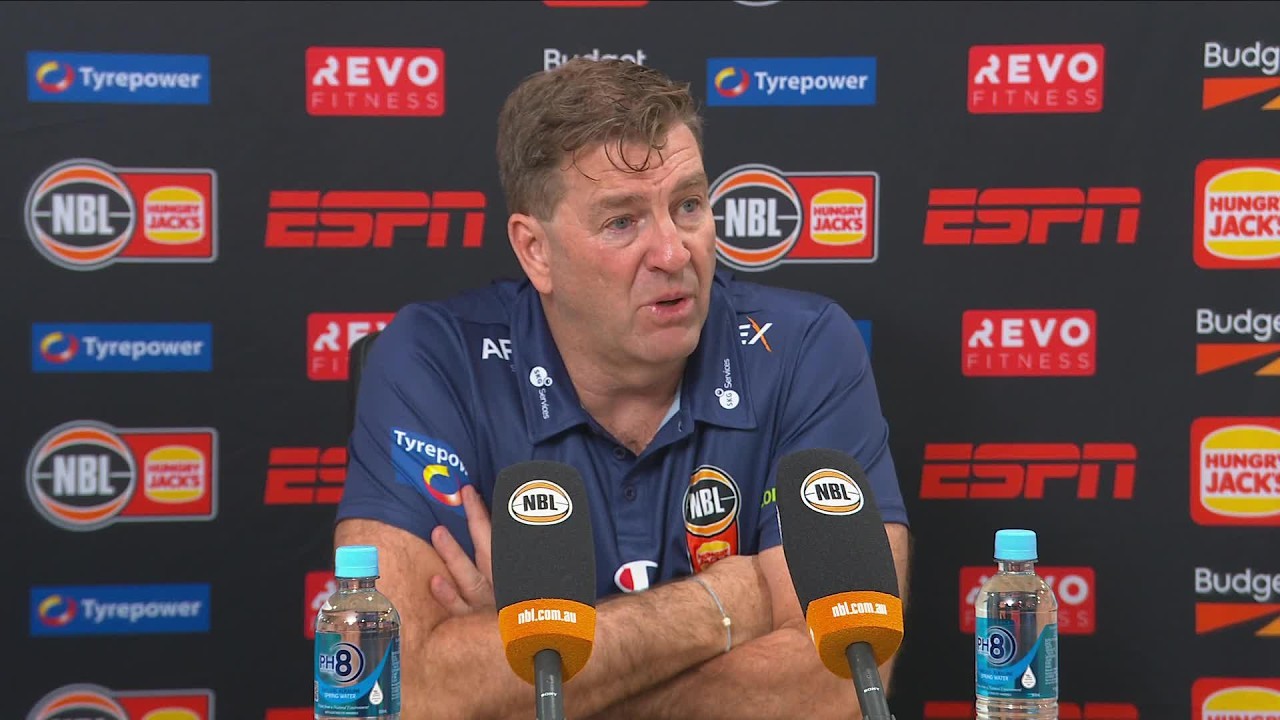 Trevor Gleeson press conference vs New Zealand Breakers - Round 3, NBL27 background