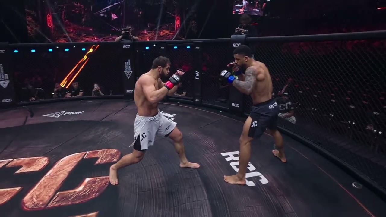 RCC MMA 25 Хайбулла Хищник Мусалов VS Марко Чёрный бриллиант Антонио Рефери Виктор Корнеев background