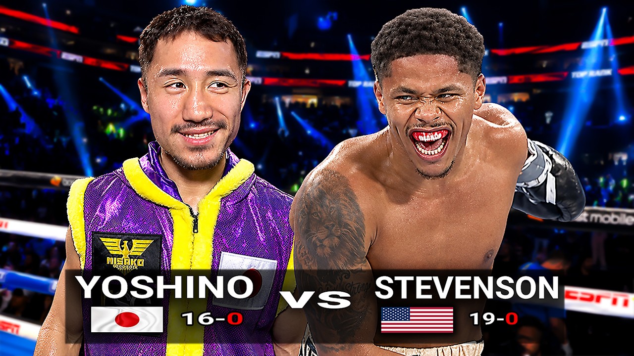 Shakur Stevenson (USA) vs Shuichiro Yoshino (Japan) | TKO, Boxing Fight Highlights HD background