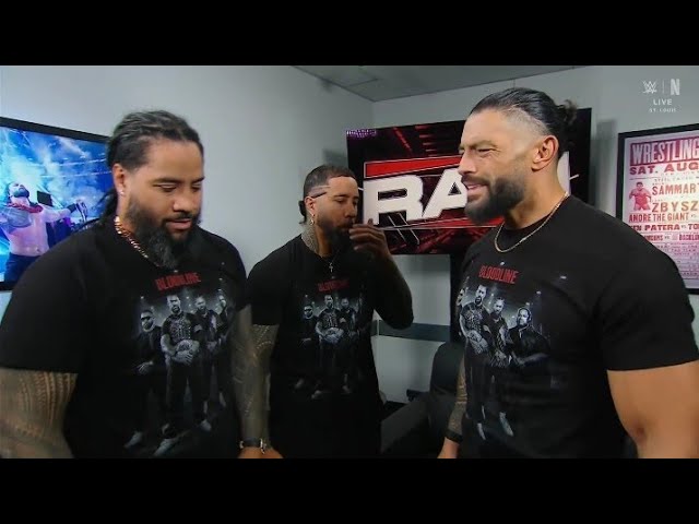 Roman Reigns & The Usos backstage segment _WWE Raw 5 October 2026 background