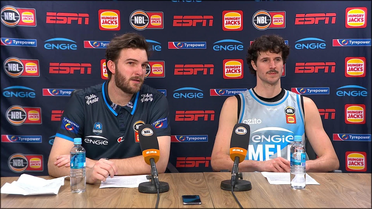 Jacob Chance and Kyle Bowen press conference vs Adelaide 36ers - Round 4, NBL27 background