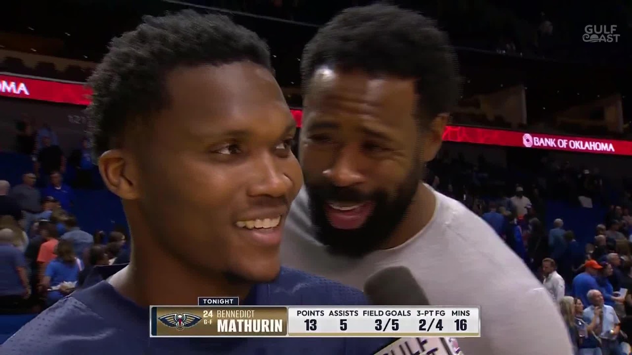 Bennedict Mathurin On-Court Interview | Pelicans vs. Thunder 10/6/26 background