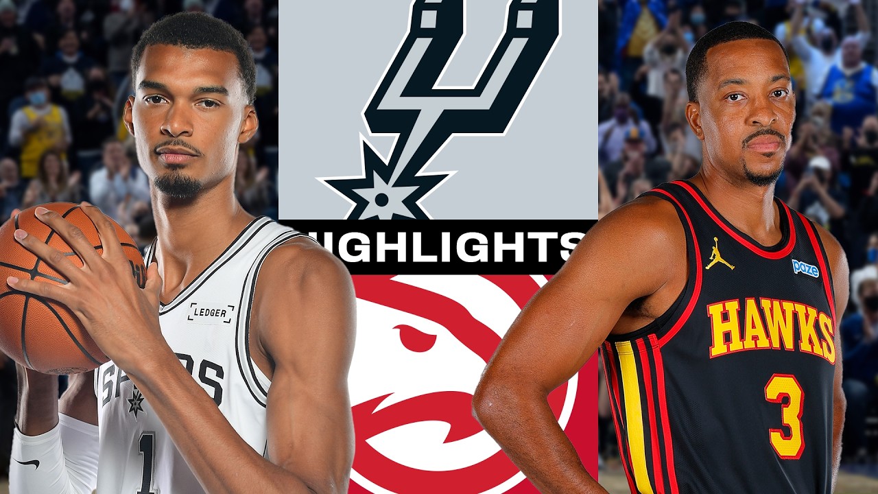 Highlights: San Antonio Spurs vs Atlanta Hawks Preseason Opener at Frost Bank Cneter background