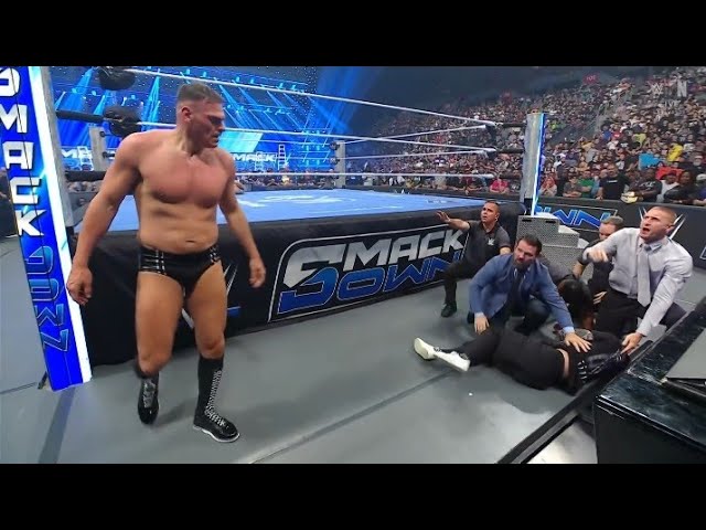 Gunther destroys Finn Balor _WWE Smackdown 9 October 2026 background