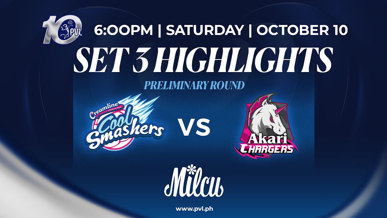 Creamline Cool Smashers vs. Akari Chargers - 3rd Set Highlights background