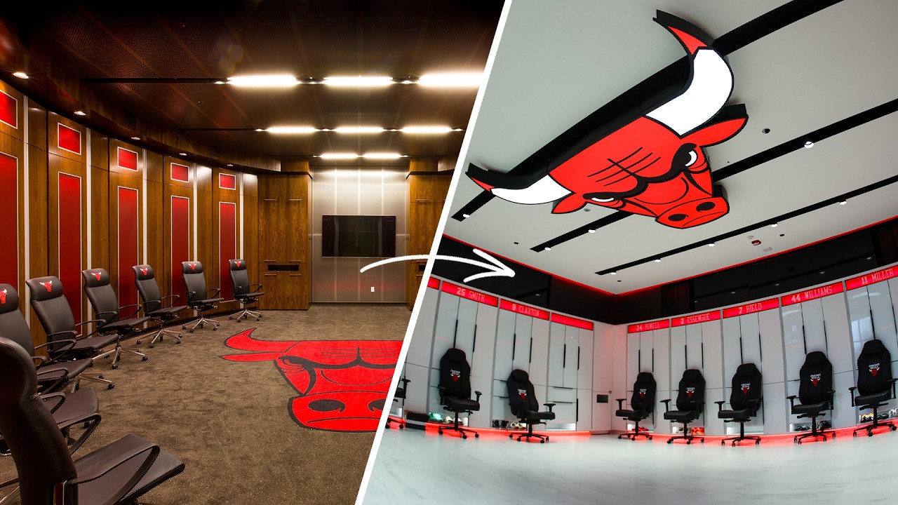 Inside the Chicago Bulls BRAND NEW Locker Room & Weight Room background