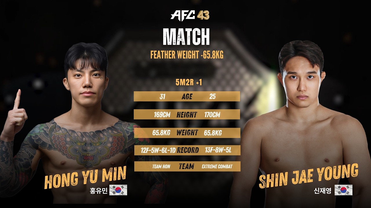 AFC43 제 4경기 -65.8kg 페더급 홍유민 vs 신재영 background