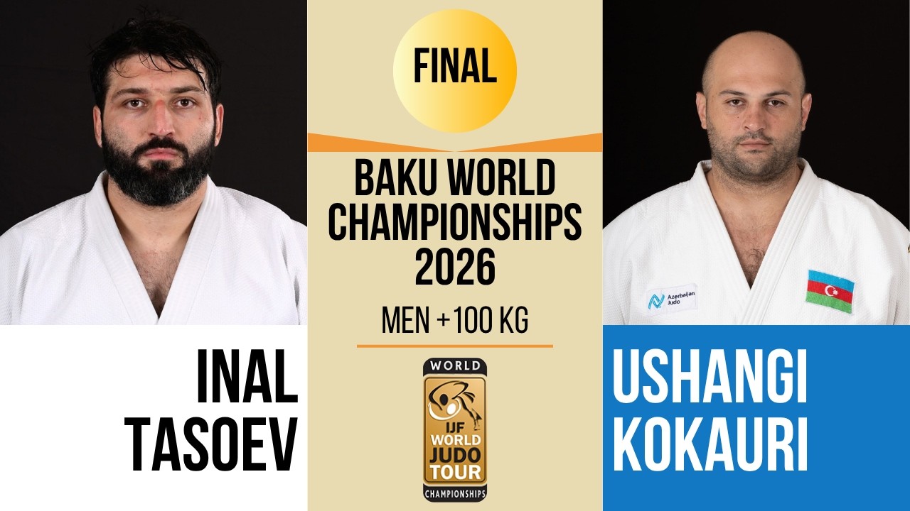 Inal TASOEV VS Ushangi KOKAURI | Baku World Championships 2026 | GOLD +100 kg background