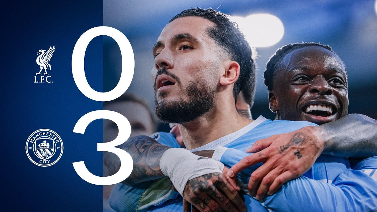 HIGHLIGHTS | City return with Anfield win | Liverpool 0-3 Man City | Haaland, Doku & Cherki goals background