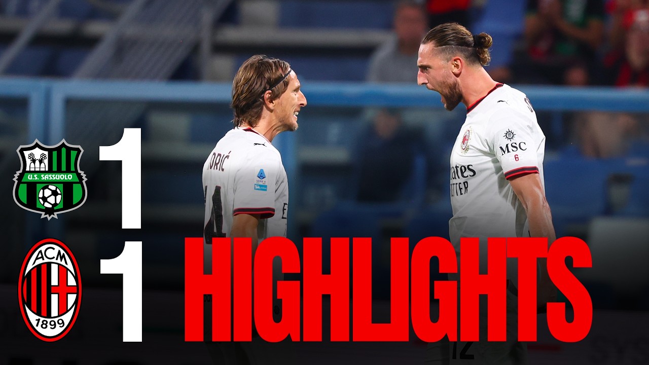 Highlights Serie A | Sassuolo-Milan 1-1 | RABIOT in gol nel pari a Reggio Emilia background