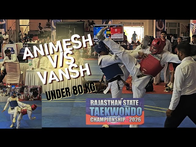 Who Dominated the Fight? 👀 Animesh🔵 vs Vansh🔴 | Taekwondo 2026 background