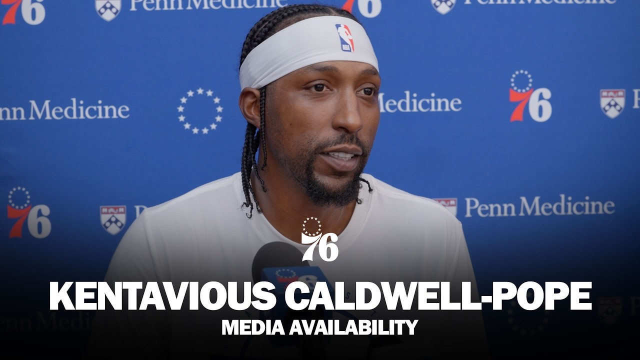 Philadelphia 76ers Practice Media Availability ๐๏ธ | Kentavious Caldwell-Pope | 10.12.26 background