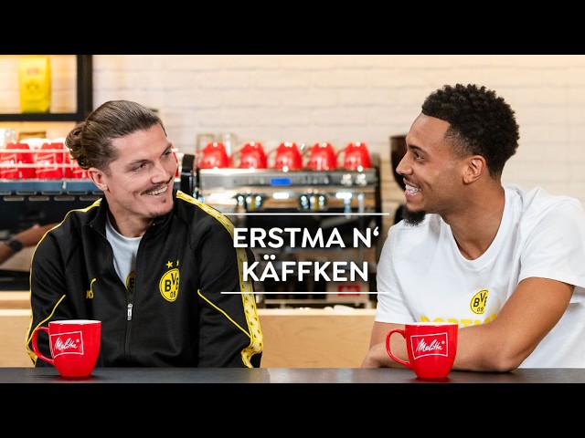 A New Black & Yellow Café?! 🤨 But first coffee with Bellingham, Karetsas, Nmecha & Sabitzer background