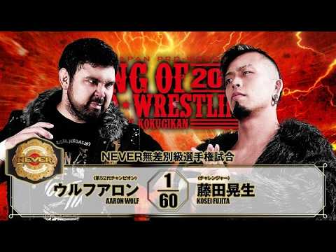 Kosei Fujita vs Aaron Wolf LIVE in English on NJPW World 10/12! background