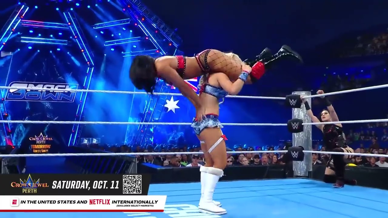 Stephanie Vaquer & Tiffany Stratton vs. Kiana James & Giulia: SmackDown, Oct. 10, 2025 background