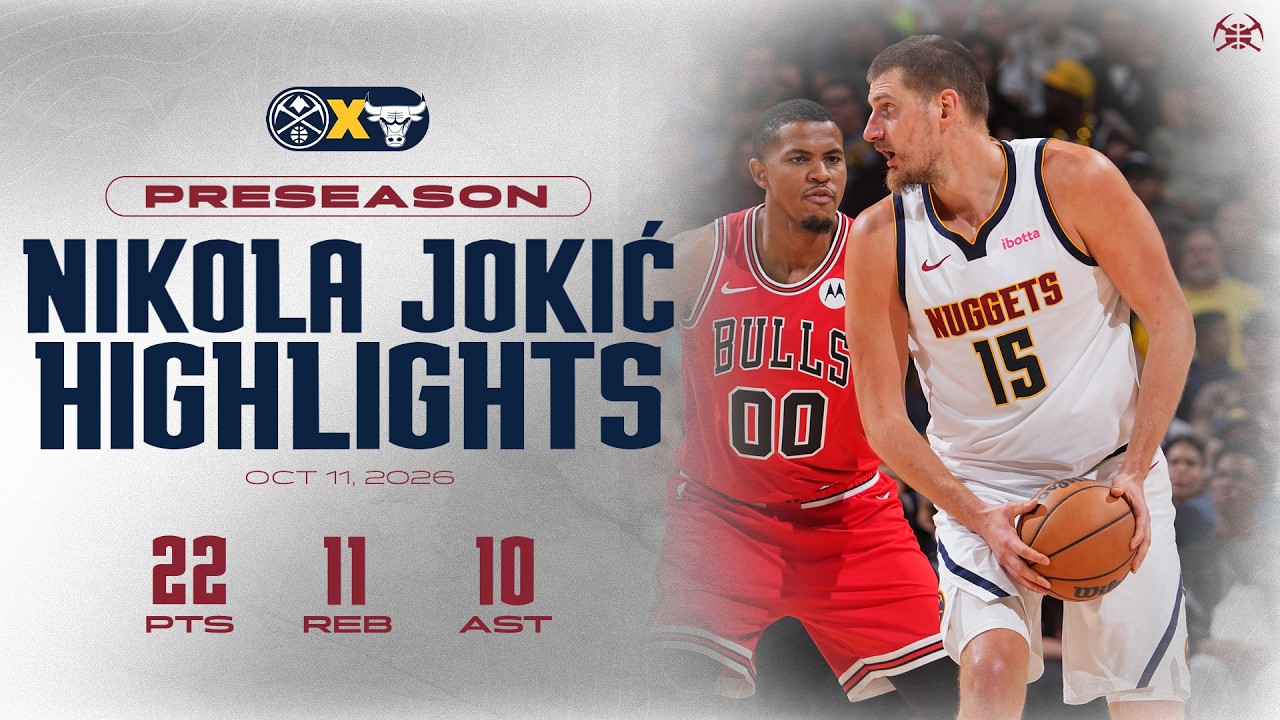 Nikola Jokić Preseason TRIPLE-DOUBLE | Game Highlights DEN vs. CHI background