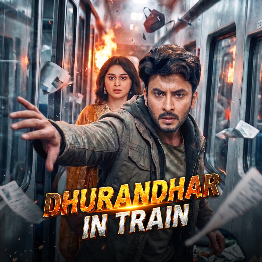 Dhurandhar in Train poster