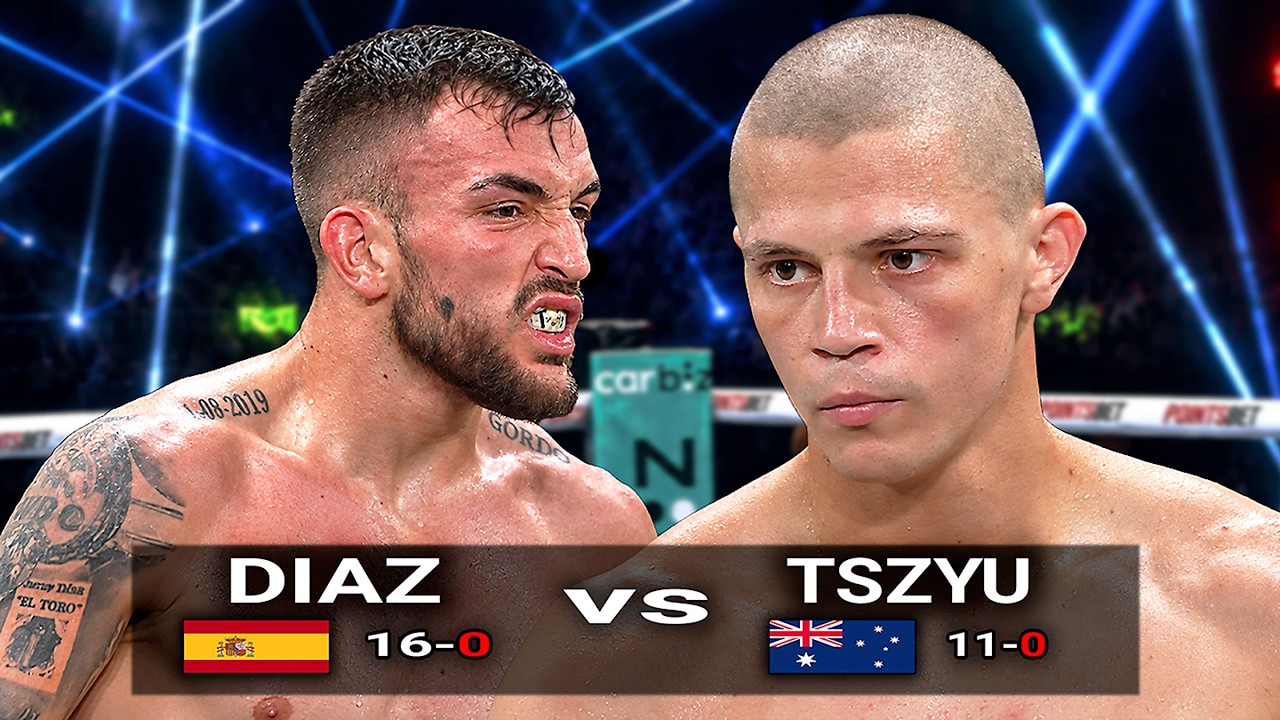 Nikita Tszyu (Australia) vs Oscar Diaz (Spain) | RTD, Boxing Fight Highlights HD background