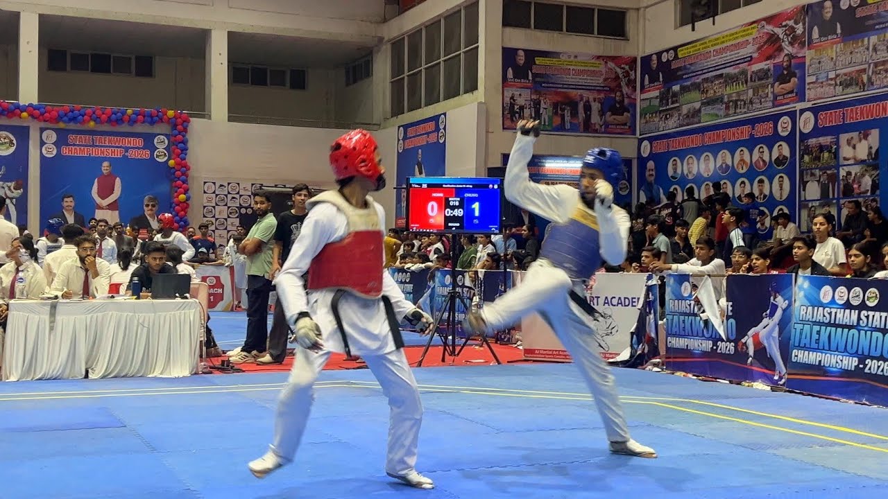 ЁЯФ┤Monu vs EshuЁЯФ╡ ЁЯФе | Junior -48kg Final | Rajasthan State Taekwondo Championship 2026 ЁЯеЛ background