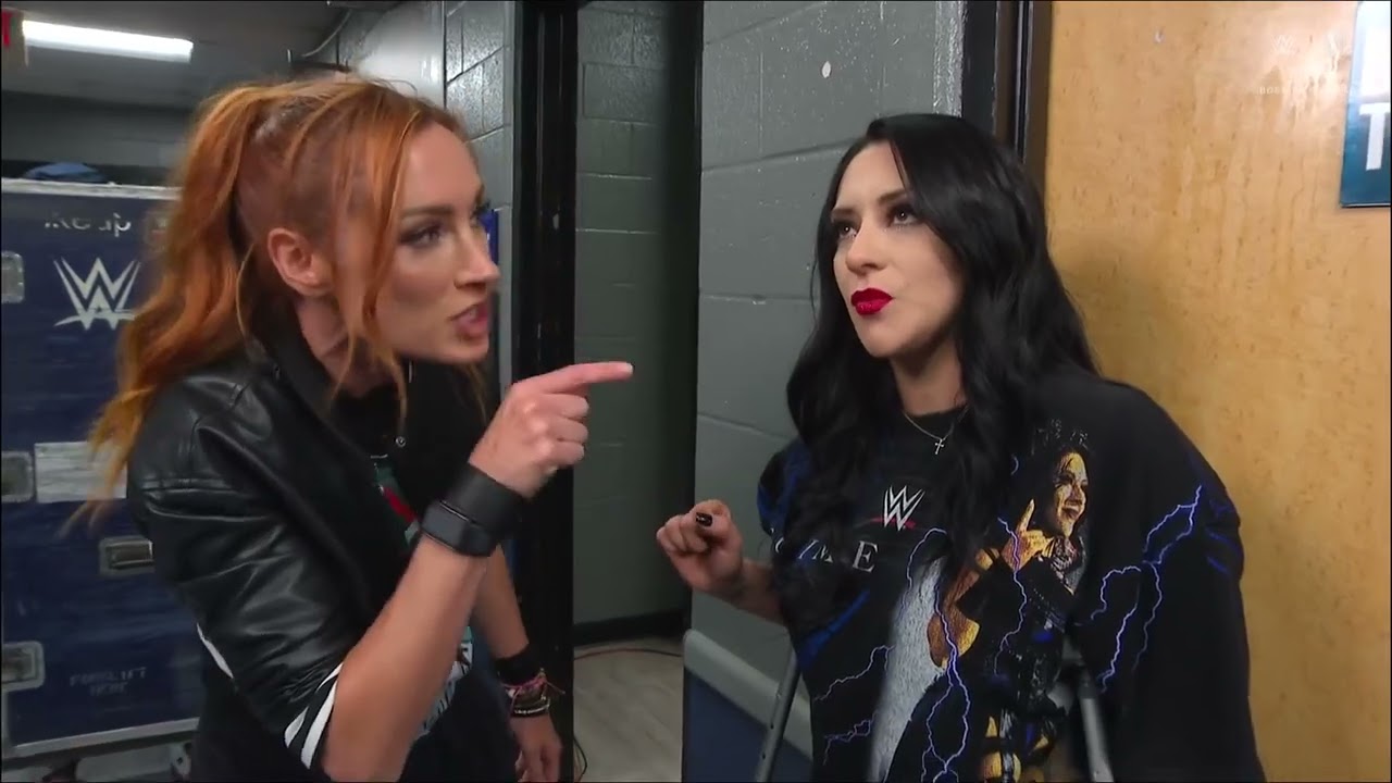 Becky Lynch Confronts Stephanie Vaquer background